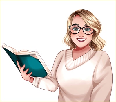 Illustration of Blair Leigh holding book